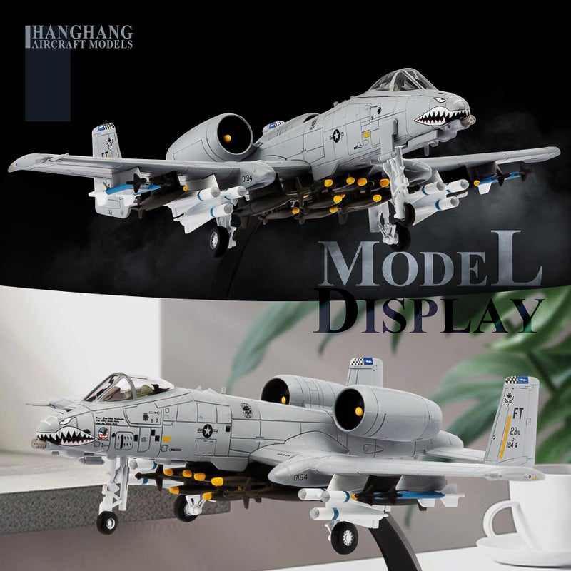 HANGHANG 1/100 A-10 Thunderbolt II Warthog Attack Planeï¼ˆPainted Versionï¼‰ Metal Fighter Military Model Diecast Plane Model for Collection and Displays - Image 3